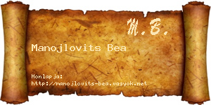 Manojlovits Bea névjegykártya